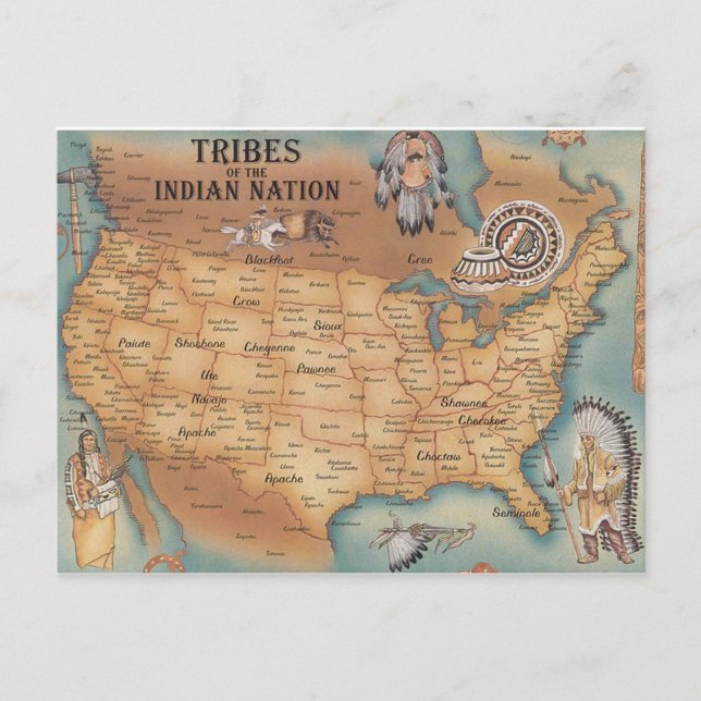 Postal Tribus de la nación india (Anverso)