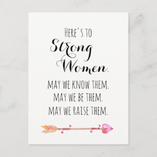 Postal Tributo a la Mujer Fuerte Cita Flecha Tribal