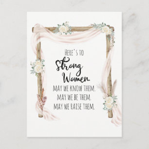 Postal Tributo a la Mujer Fuerte Cita Tribal Boho