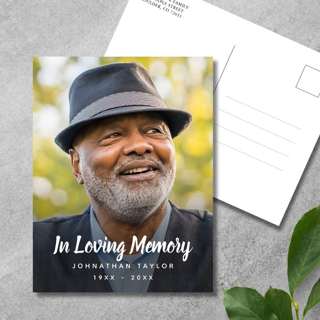 Postal Tributo de Foto Funeral Conmemorativo (Photo Memorial Postcard)