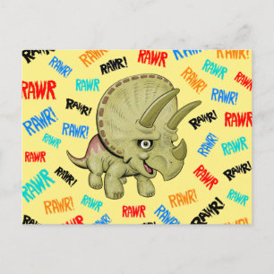 Postal Triceratops dice "¡Rawr!"