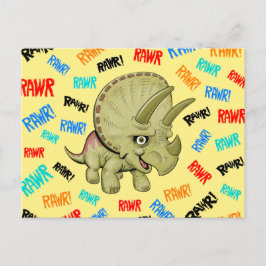 Postal Triceratops dice "¡Rawr!"