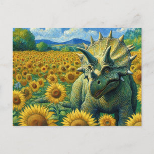 Postal Triceratops Dinosaurio la Van Gogh del Campo del G