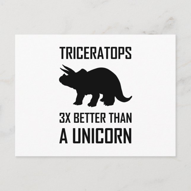 Postal Triceratops mejor que unicornio (Anverso)