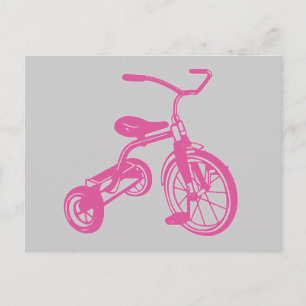 Postal Triciclo Rosa para Niños