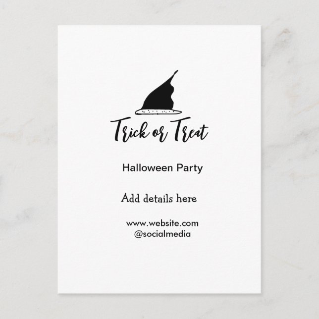 Postal Trick o tratar la fiesta de Halloween gorra negro  (Anverso)