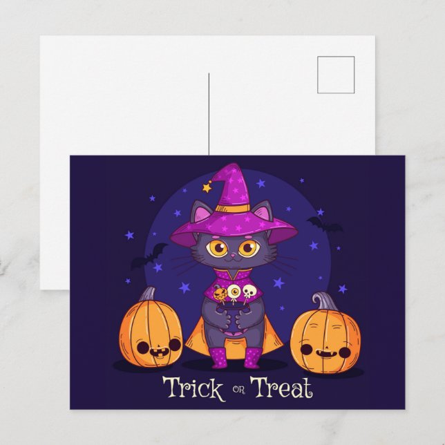 Postal Trick o trato de gato negro (Anverso / Reverso)