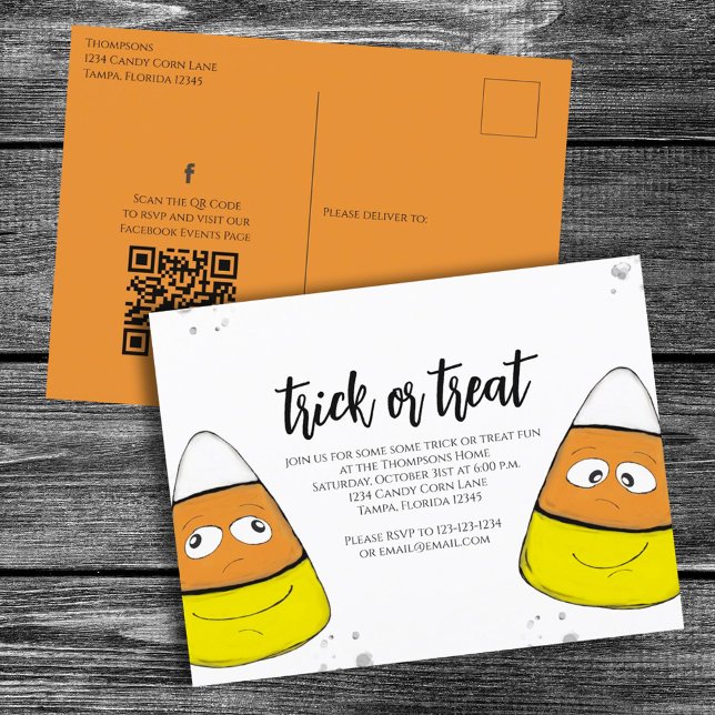 Postal Trick O Trato De Halloween Cute Medios Sociales Có (Subido por el creador)