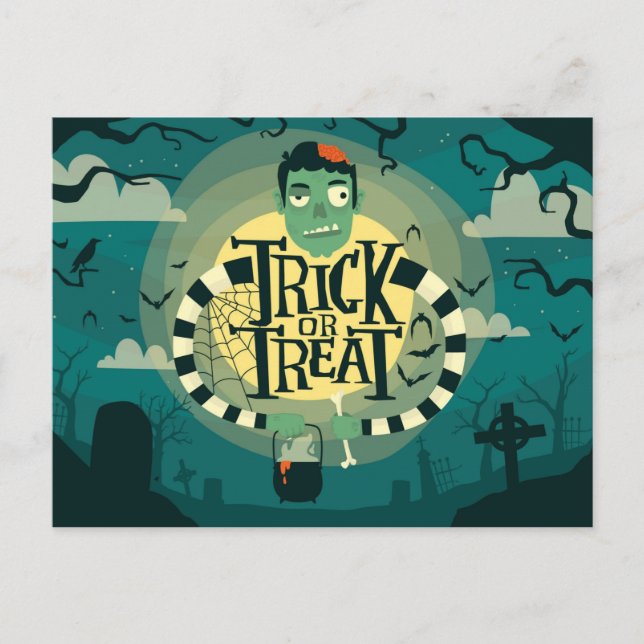 Postal Trick o Treth Haunted Graveyard (Anverso)
