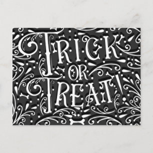 Postal Trick or Treat Vintage Huesos de Tiza Halloween