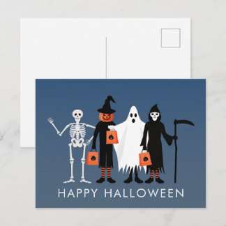Postal Trick or Treaters Halloween en español