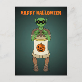 Postal Trick-or-Treating Goblin Happy Halloween