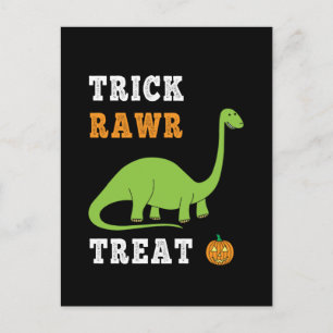 Postal Trick Rawr Treat Cute Halloween Brontosaurus Dino