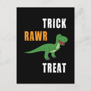 Postal Trick Rawr Treat Cute Halloween Tyrannosaurus Rex
