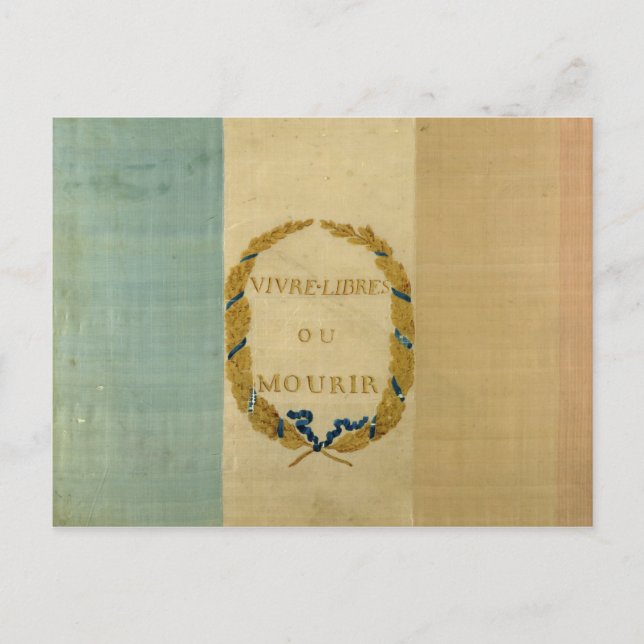 Postal Tricolore con el lema 'Vive libre o muere' (Anverso)