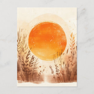 Postal Trigo Boho Amanecer Atardecer