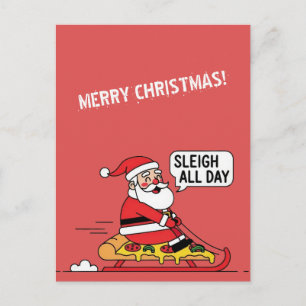 Postal Trineo de Papá Noel Todo el Día de Navidad