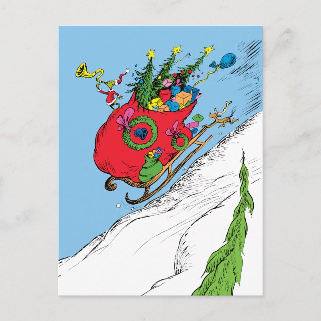 Postal Trineo Fugitivo de Grinch y Max (Anverso)