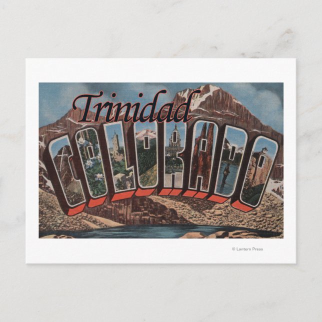 Postal Trinidad, Colorado - Grandes escenas de letras (Anverso)