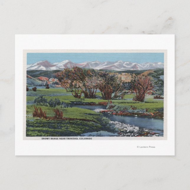 Postal Trinidad, Colorado - Snowy Range & Valley View (Anverso)