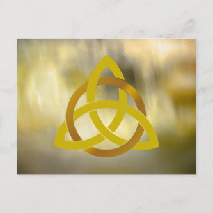 Postal Trinidad de crema de oro Knot acuarela celta