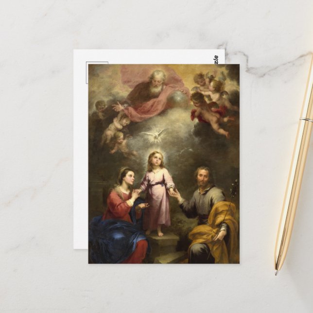 Postal Trinidades celestiales y terrenales de Murillo (Anverso/Reverso In Situ)