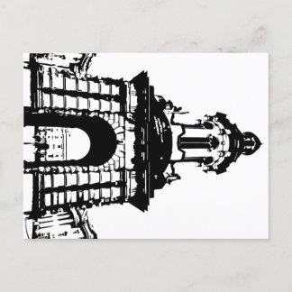 Postal Trinity College Dublín Campanile, negro y blanco