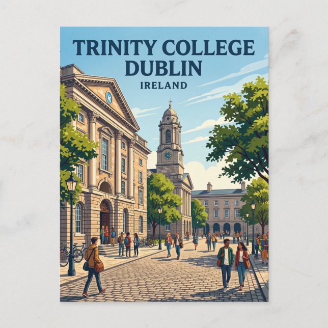 Postal Trinity College Dublín Irlanda (Anverso)