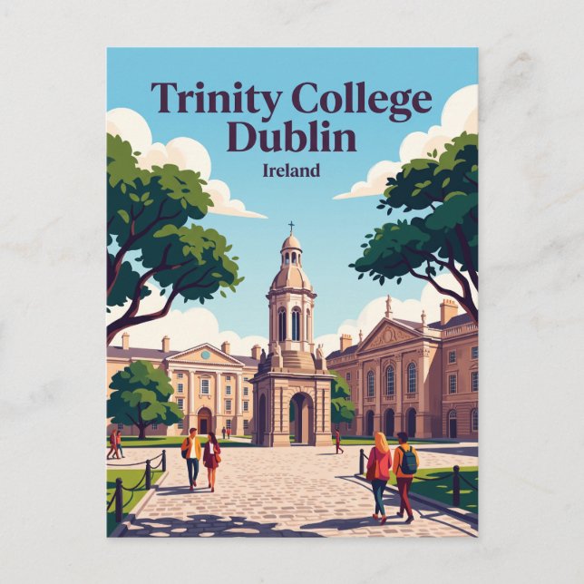 Postal Trinity College Dublín Irlanda (Anverso)