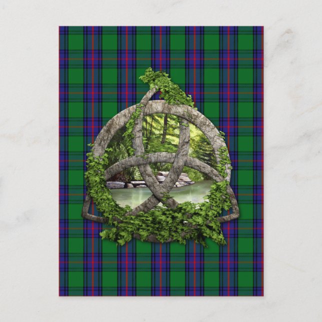 Postal Trinity Knot Y Clan Shaw Tartán (Anverso)