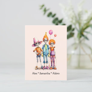 Postal Trio Adorable Pastel Zombie - Halloween lindo (3)