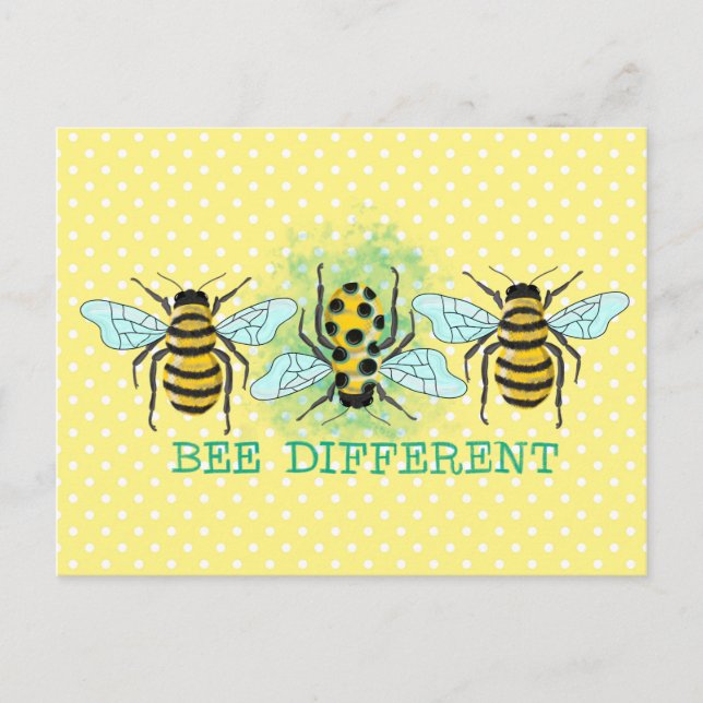 Postal Trío de abejas bumble diferente (Anverso)