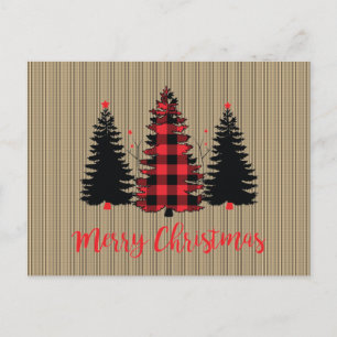 Postal Trío de árboles de navidad de Rustic Farmhouse