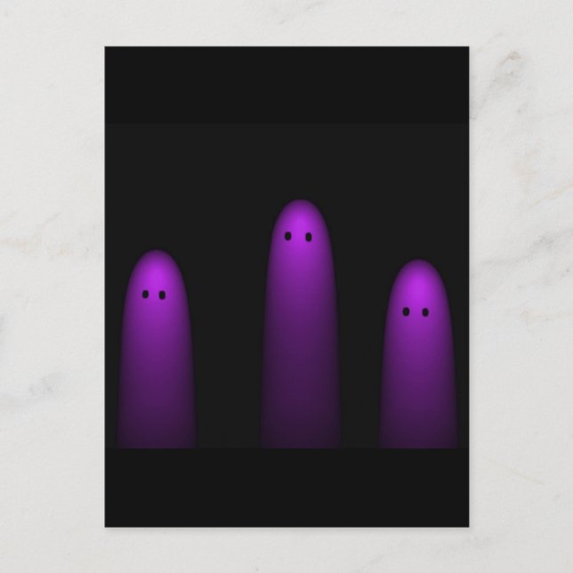 Postal Trío de fantasmas (Fuschia) (Anverso)