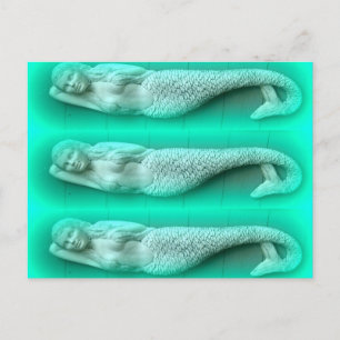 Postal trío de sirena verde