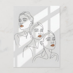 Postal Trío Femenino de Arte de Línea