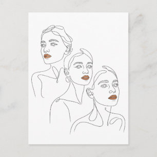 Postal Trío Femenino de Arte de Línea