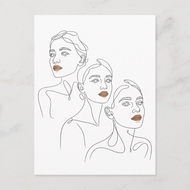 Postal Trío Femenino de Arte de Línea (Anverso)