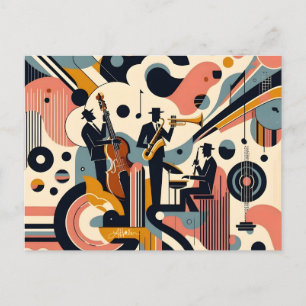Postal Trío Psicodélico de la Era del Jazz de Mitad de Si