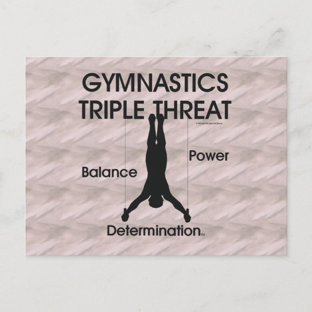 Postal Triple amenaza de Gimnasia (masculina) (Anverso)