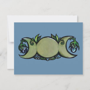 Postal Triple Bloom Luna - Símbolo Botánico Wiccan