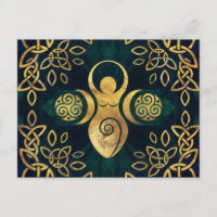 Triple diosa con triskele - oro y verde