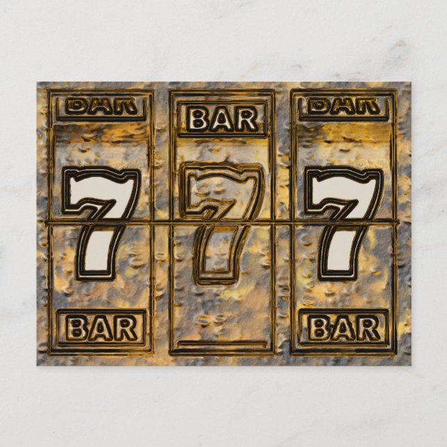 Postal Triple Siete Reels de Máquina (Anverso)