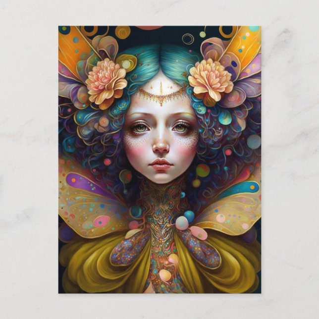 Postal Trippy Fairy Fantasy Art (Anverso)