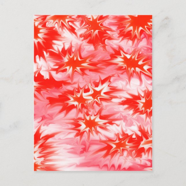 Postal Trippy Psicodélico multicolor Blanco y Rosa (Anverso)