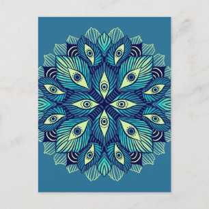 Postal Trippy Psicodélico Ojos Floral Surreal Arte