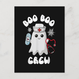 Postal Tripulación Boo Boo Enfermera Adorable Fantasma Di