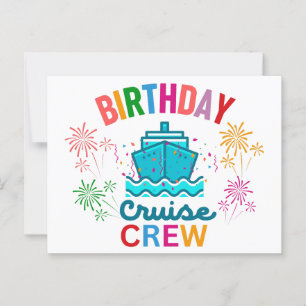 POSTAL TRIPULACIÓN DE CRUCERO DE CUMPLEAÑOS