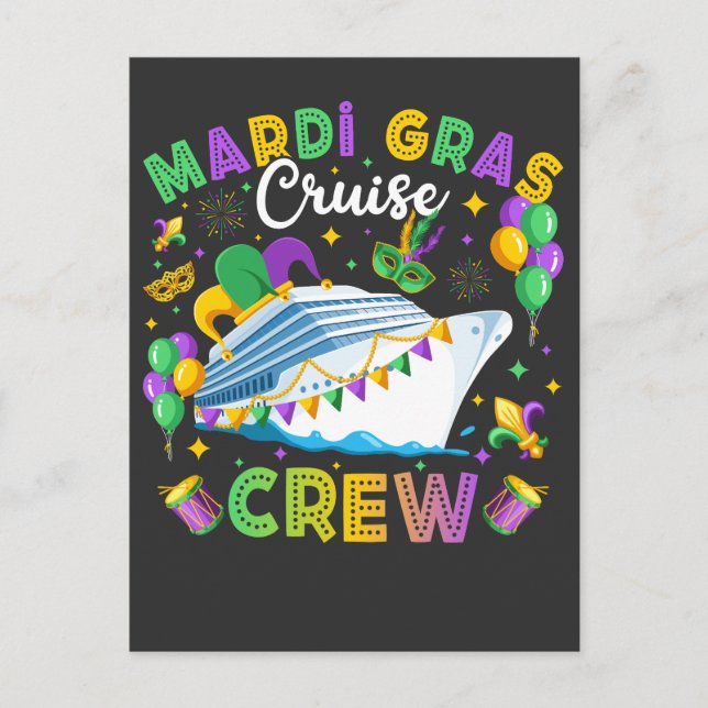 Postal Tripulación de crucero de Mardi Gras combinando (Anverso)