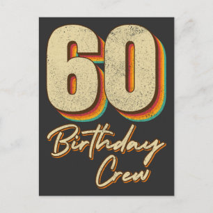 Postal Tripulación de cumpleaños número 60 Grupo de fiest